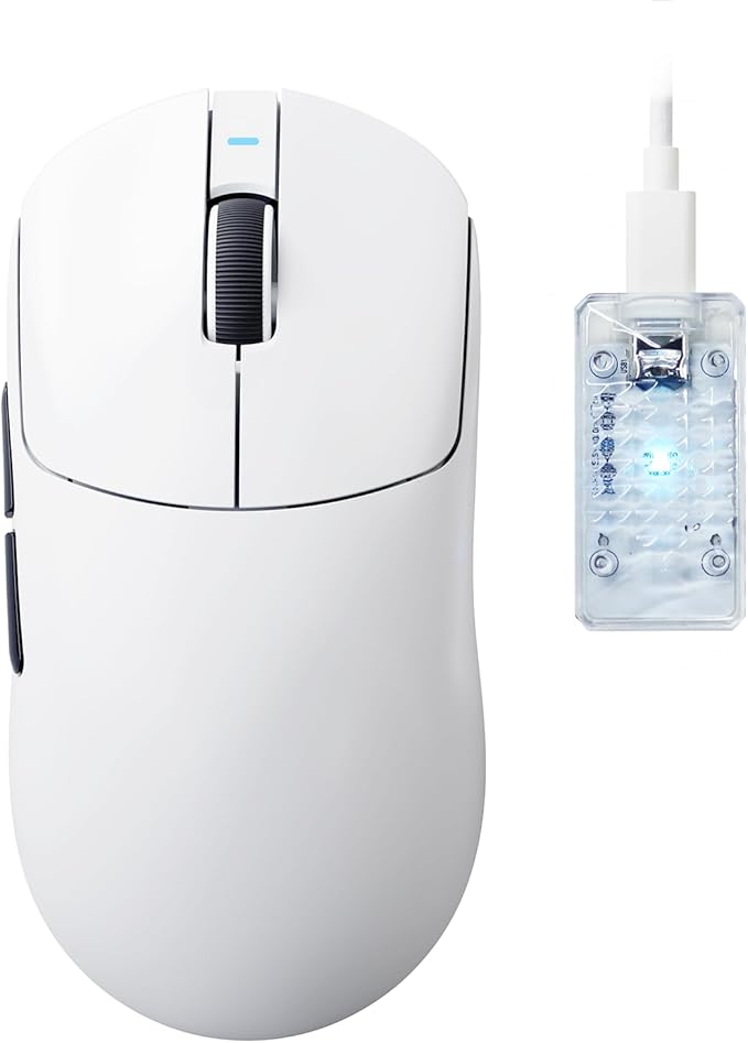 ATTACK SHARK X8 Ultimate Wireless Gaming Mouse,55g Ultra-Lightweight BT/2.4GHz Wireless/Wired Mouse,8K Polling Rate,PixArt PAW3950MAX Sensor,42000 DPI,800mAh Battery,Gamer Mice for PC/Win/Mac(White)