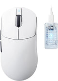 ATTACK SHARK X8 Ultimate Wireless Gaming Mouse,55g Ultra-Lightweight BT/2.4GHz Wireless/Wired Mouse,8K Polling Rate,PixArt PAW3950MAX Sensor,42000 DPI,800mAh Battery,Gamer Mice for PC/Win/Mac(White)