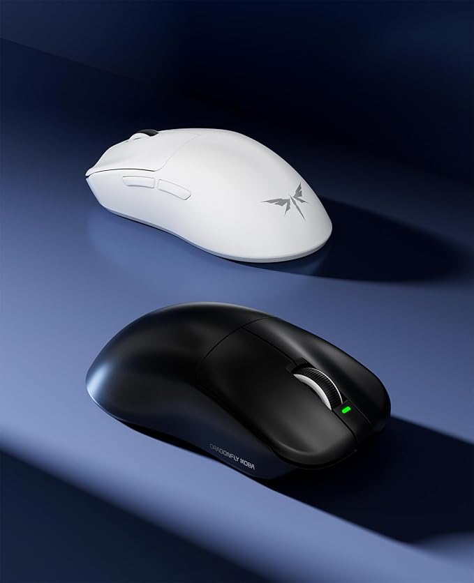 VGN Dragonfly F1 MOBA Wireless Gaming Mouse, 55g Ultralight, PAW3395 26K DPI Optical Sensor, Optimized Tactile Click Feel, Anti-Slip Silver Coating Grip, 4000Hz Polling Supported, Esports Mouse, White
