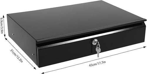 18 Inch Under Desk Sliding Pull-out Black Lockable Drawer for Office Attachable Large Storage Organizer for Sit Stand Workstation