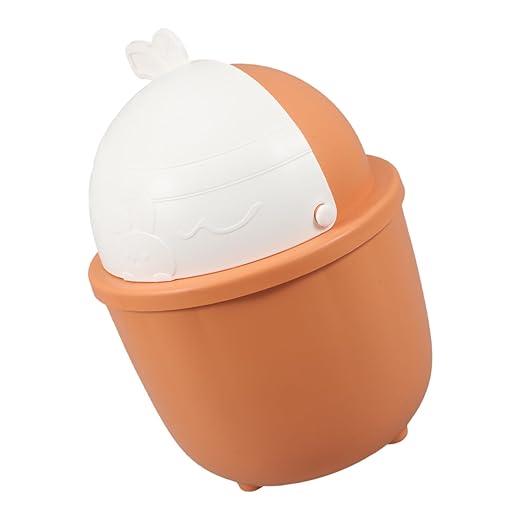 SHOWERORO Cute Mini Trash Can with Lid Small Desktop Waste Bin for Bedroom and Bathroom Slim Garbage Can for Office Flip Lid Design for Boys and Girls and Home Use