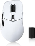 KYSONA Wireless Gaming Mouse, 26000 DPI, 8K Polling Rate, Tri-Mode 2.4GHz/USB-C/Bluetooth Ergonomic Mouse with Web-Driven, Ice-Cooling Coating, Rechargeable Gaming Mice for Laptop/PC/Mac/Xbox, White