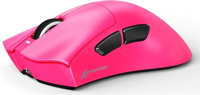 MAMBASNAKE Attack Shark V3 Wireless Gaming Mouse,Adjustable 25K DPI PAW3311 Optical Sensor,Ergonomic 62g Lightweight 5 Programmable Buttons 500mAH Battery,2.4G/BT/USB-C Wired for PC/Mac-Red