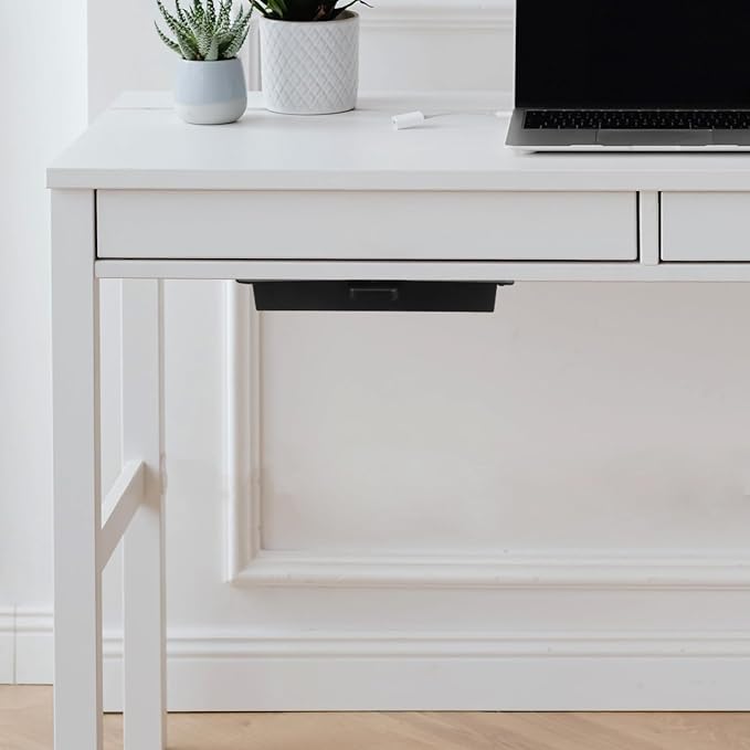 Adhesive under Desk Storage Box Hidden Slide Out Drawers No Drill Installation Desk Organizer for Home Office Kitchen 9.25X4.13X1.37In