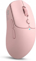 RK ROYAL KLUDGE MO1 Wireless Mouse, 55g Ultra-Lightweight Computer Mice, 6 Programmable Buttons, 2.4GHz/Bluetooth/Wired, 6000 DPI Optical Sensor, Pink