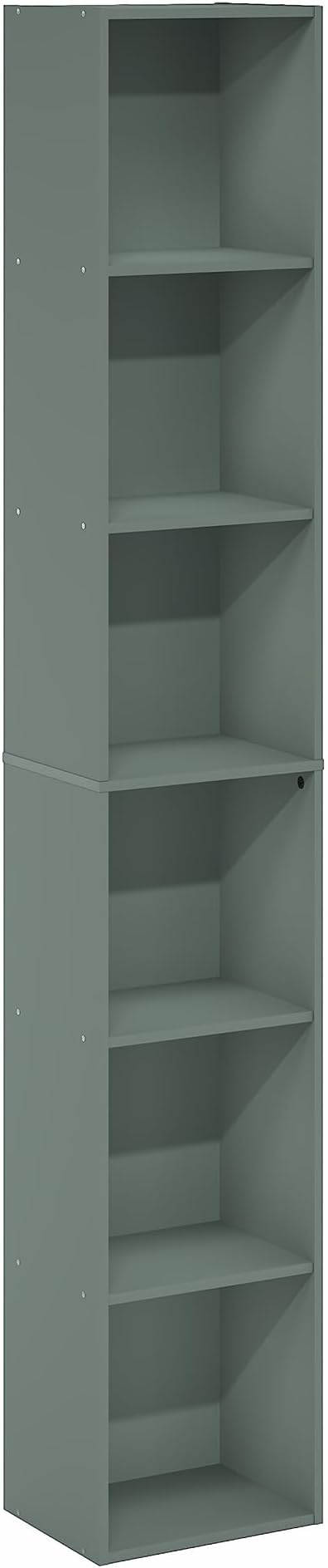 Furinno LUDER Book Shelf, 6-Tier Tall Modern Bookshelf, Bookcase with Open Shelving, Floor Standing Shelves, 9.3 x 12 x 71, for Living Room, Bedroom, Home Office, Sage Green
