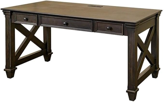 Pemberly Row Set of 3 Wood Office Writing Table & Filing Cabinet & Bookcase