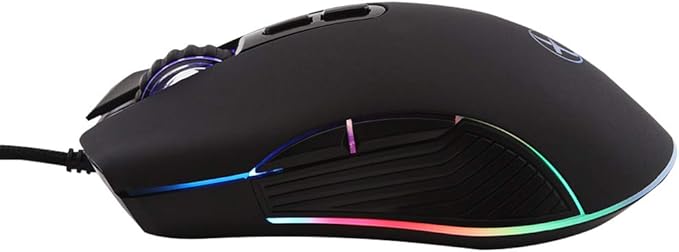FIRSTMEMORY USB C Ergonomic Wired RGB Gaming Mouse - Optical with Adjustable DPI 800/1600/2400/3200 - Compatible with Notebook, PC, Laptop, MacBook and All Type-C Devices (Black)