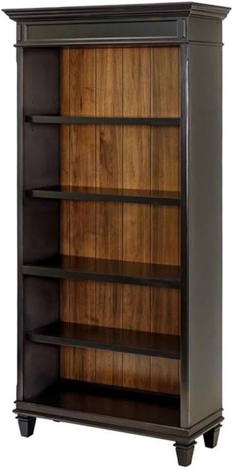 BOWERY HILL Set of 2 Traditional Double Pedestal Office Desk & Bookcase