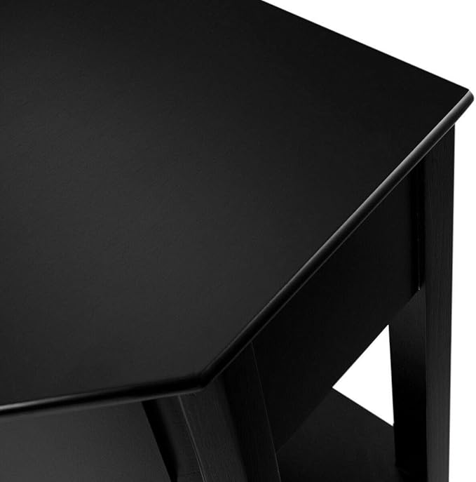 Corner Wood Desk Laptop Writing Table Computer Workstation Home Office Furniture Black