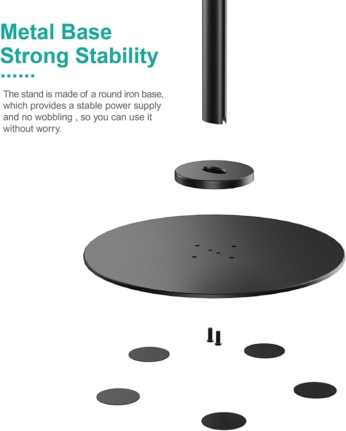 WALI Projector Stand for 1/4-Inch Screw, Projector Floor Stand Max 47.6" Height, Projectors Mount Holds up to 13.2lbs for Home Office, Projectors, Camera, (PM-004-B), Black