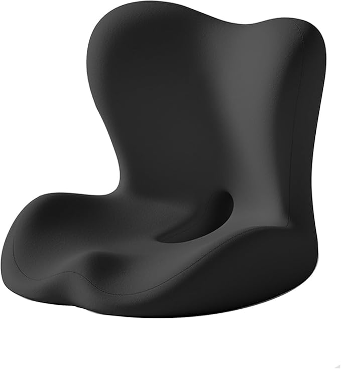 Black,Back and Seat Cushion, 2025 New Ergonomic Non-Slip Memory Foam Seat Cushion with Back Support, L-Shaped Breathable Seat Cushions for Car, Office, Home