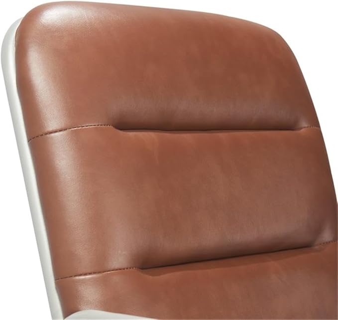 Home Square 2-Piece Set with Leather Chair and Writing Desk in Brown
