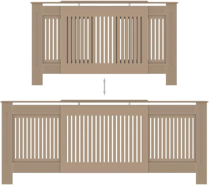 MDF Radiator Cover Cabinet Shelf, Heater Heating Side Stand Radiator Cover Living Room Furniture Decor, Brown 80.7"x8.1"x32.1",-454