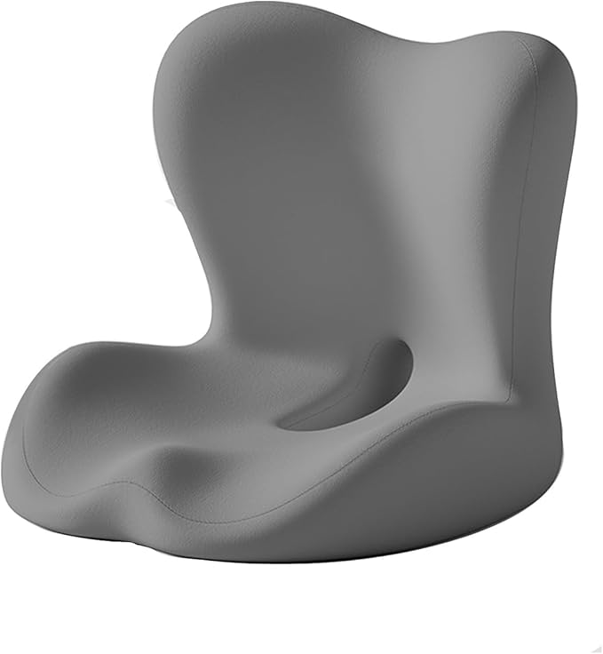 Grey,Back and Seat Cushion, 2025 New Ergonomic Non-Slip Memory Foam Seat Cushion with Back Support, L-Shaped Breathable Seat Cushions for Car, Office, Home