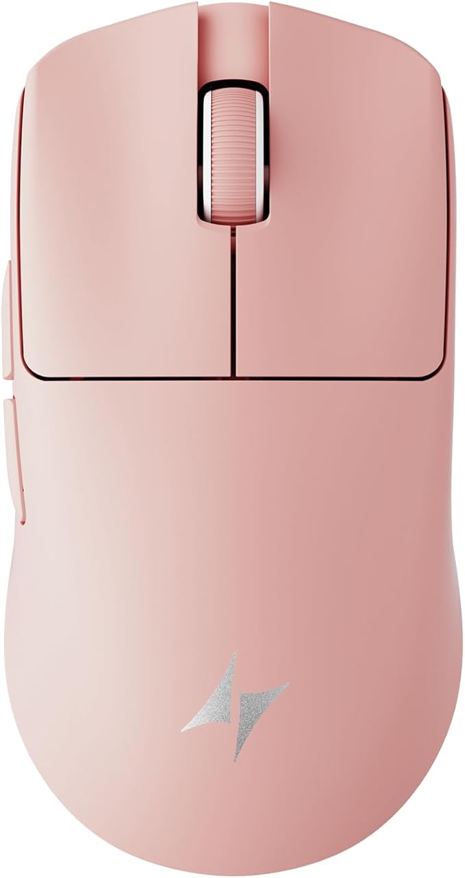 ATK Blazing Sky F1 V2 Wireless Gaming Mouse, 38 g, PAW3950 Ultra Sensor, Nordic 54L20 MCU, Optical Switches, Dual 8K, Dual-Mode 2.4G/Wired, 200H Battery (Extreme, Coral Pink)