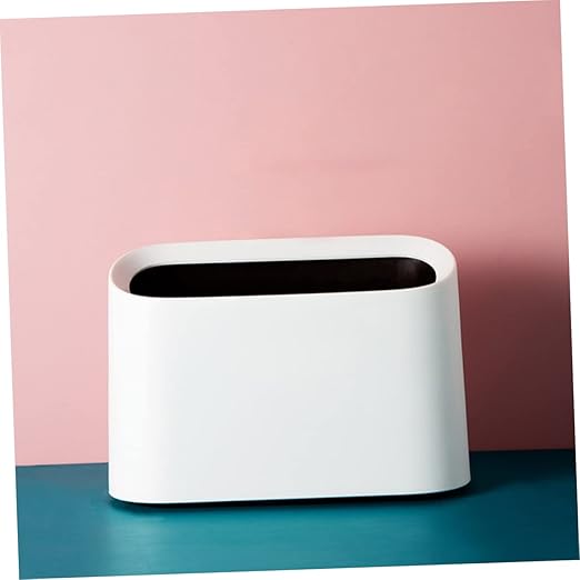 MAGICLULU Desktop Trash Can Slim Portable Wastebasket for Home Office and Car Mini Multifunctional Garbage Bin with Opening for Easy Disposal Stylish White Design