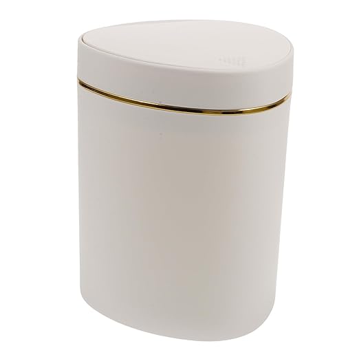 Slim Garbage Can Desktop Trash Can Mini Press Lid Waste Basket Countertop Bin Rubbish Bucket Tabletop Waste Container Space-Saving Design