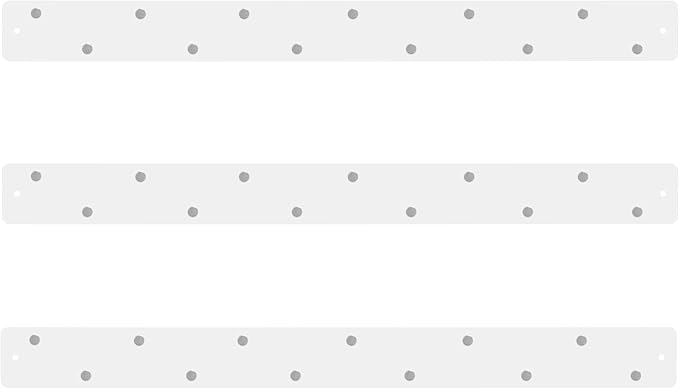 Three by Three Seattle Large Magnetic Strip Bulletin Board (3-Pack) – 28″ × 2.5″ Metal Magnetic Display Board with 12 Neodymium Magnets Each (White)