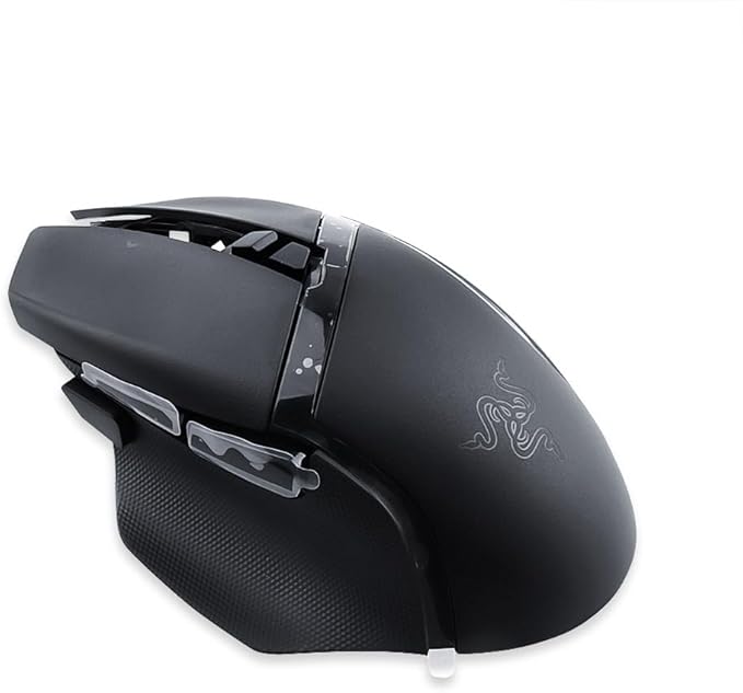Razer Basilisk V3 Wired Gaming Mouse Case - Top Case Shell Housing with Mice Feet Sticker Replacement (Black)