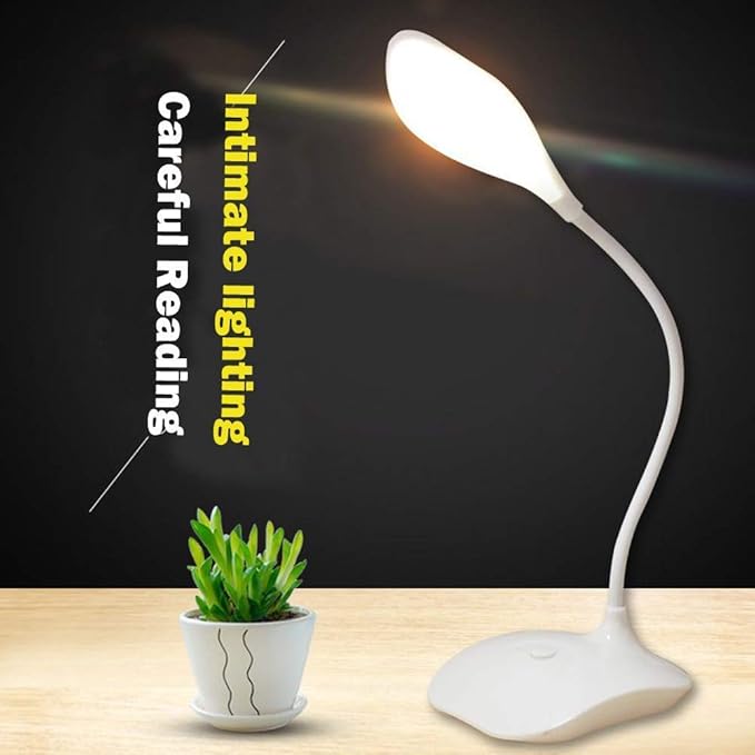 Sosee LED Table Lamp,Portable Eye-Protected Flexible Gooseneck Small Desk Lights for Dorm Study Office Bedroom-USB and 3 AA Batteries Powered (5 Pack)