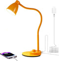 BOHON LED Desk Lamp with USB Charging Port, 3 Color Modes Fully Dimmable Reading Lamp, Auto Dimming Task Lamp, Flexible Neck Table Light for Home Office Dorm Bedside, Bright Yellow