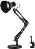 ShellKingdom Architect Task Lamp，Adjustable Swing Arm Desk Lamp with Clamp，Classic Desk Lamp for Home Office Reading (Black-USB)
