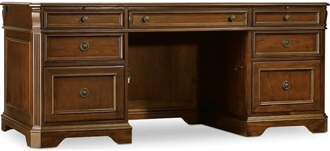 BOWERY HILL Office Set of Executive Desk and 2 Lateral Filing Cabinets
