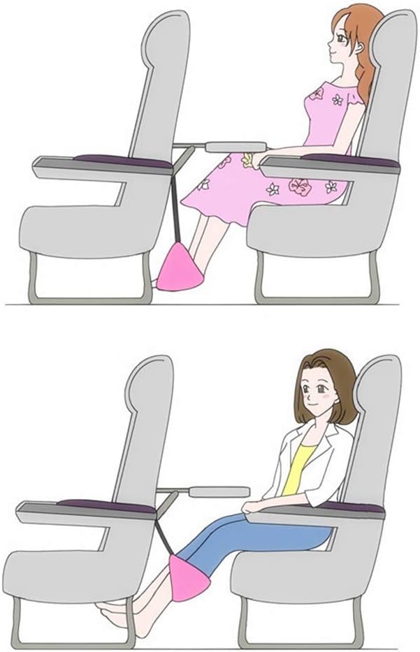 AKOAK 1 Pack Travel Airplane Foot Pedal Hammock, Portable Foot Hammock, Suitable for Family Travel Office Chair Airplane Foot Rest Travel (Black)
