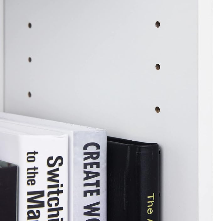 Furinno Jaya Book Shelf, 3-Tier Bookshelf, Bookcase with Adjustable Shelves, 9.5 x 24.5 x 40.3, for Organization and Storage, for Living Room, Bedroom, Home Office, White