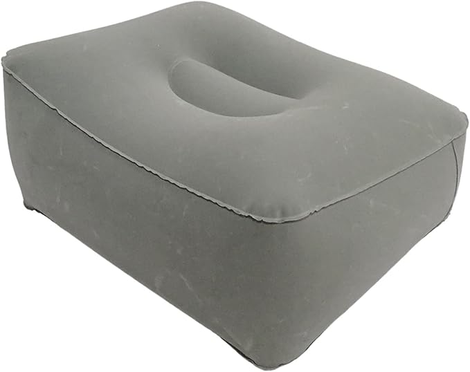 Foot Rest for Under Desk at Work, Inflatable Foot Stool Cushion for Home, Gaming, Computer, Office Under Desk Footrest Pillow, Gray