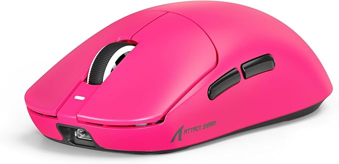 ATTACK SHARK X8SE Wireless Gaming Mouse,Adjustable 25K DPI PAW3311 Optical Sensor,Ergonomic 59g Lightweight,Triple Modes 2.4G/BT/USB-C Wired,500mAH Battery,5 Programmable Buttons for PC/Mac-Red