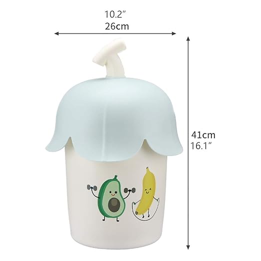 Garbage Can Trash Can Round Slim Decorative Plastic Wastebasket Garbage Bin Bathrooms Kitchens Home Offices Dorm Rooms 12L/3.1 Gallon Desktop Trash Can (Color : Blue) (Blue+Green)
