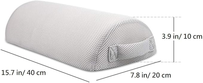 Foot Rest Cushion Under Desk at Office or Home, Ergonomic Memory Foam Footrest for Relieving Foot Sole, Foot Ankle, Shank (Grayish-White Non-Slip Cloth)