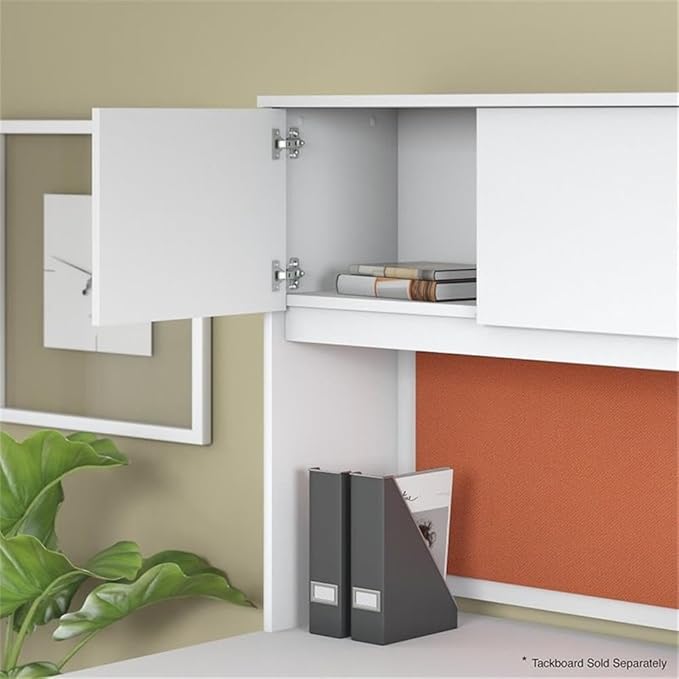 Bush Business Furniture Studio C 72W x 30D Office Desk with Hutch and Mobile File Cabinet in White, Large Computer Table with Storage for Home or Professional Workspace