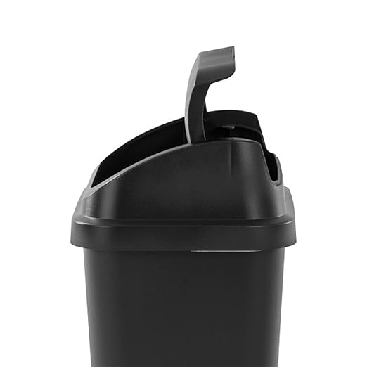 Sterilite Swing-Top Office Wastebasket – Black (6-Pack, 7.8 Gal)