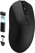 A.JAZZ AJ139 G Pro Wireless Gaming Mouse Ultra-lightweight 59g with Dual Mode-Type C Wired/2.4Ghz USB Receiver up to 26000DPI 6 Programmable Button Ergonomic Symmetric for PS4 XBox PC Mac Gamer(Black)