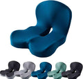 Aurorize Back and Seat Cushion, Office Chair Cushion Car Seat Cushion, Ergonomic Memory Foam Seat Cushion Comfortable Non-Slip Lumbar Support, Suitable for Car and Office (Blue)