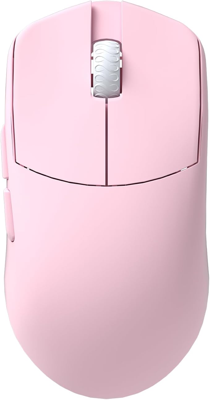 Lamzu Maya X Wireless Gaming Mouse, Ultra Lightweight 47g, Optical Switch, Maximum 30000 DPI, Symmetrical, MCU Nordic 52840, Dust-Proof Encoder, PAW3950 Sensor(Larger Maya) (Pink)