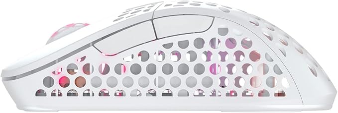 Xtrfy M4 Wireless, Wireless Ultra-Light Gaming Mouse, Optimised for E-Sports, 2.4 GHz, RF RGB Lighting, Adaptable Ergonomic Right-Handed Mouse, Rechargeable, White