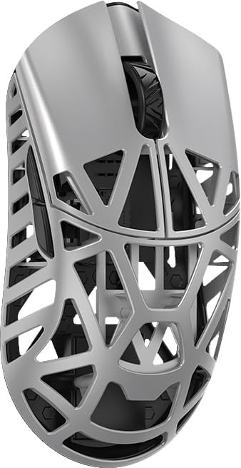 WLMOUSE Beast X Pro Ultra-Light 39g Magnesium Gaming Mouse, PAW3950 HS Sensor, 8K Polling Rate, 30000 DPI,OM & TTC Switches, Customizable Side Panels.(Silver(OM Switch-Side Slits))