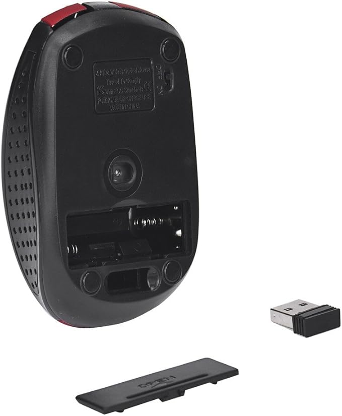 Generic 2.4GHz Wireless Gaming Mouse, Portable Office Optical Mouse, 6 Buttons, Max 10 Meters Operating Distance, Lightweight, Save Power, for Laptop, Computer, PC, Notebook, Desktop, Red