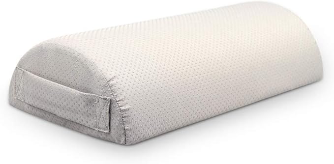 Foot Rest Cushion Under Desk at Office or Home, Ergonomic Memory Foam Footrest for Relieving Foot Sole, Foot Ankle, Shank (Grayish-White Non-Slip Cloth)