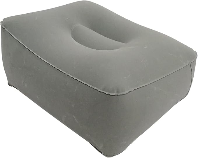 Foot Rest for Under Desk at Work, Inflatable Foot Stool Cushion for Home, Gaming, Computer, Office Under Desk Footrest Pillow, Gray