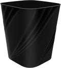 DAJITRE Small Plastic Trash Can Wastebasket Recycling Bin for Bathroom, Dorm, Bedroom，Home Office, Garbage Can for Bedroom, Kids Room (1, Black)