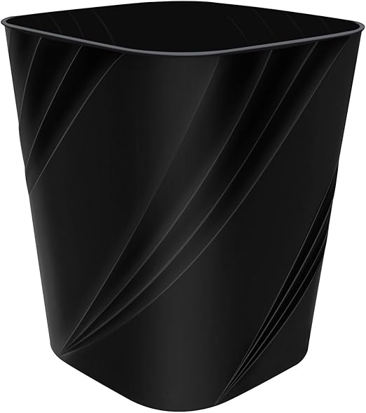 DAJITRE Small Plastic Trash Can Wastebasket Recycling Bin for Bathroom, Dorm, Bedroom，Home Office, Garbage Can for Bedroom, Kids Room (1, Black)