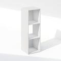 Furinno PELLI Book Shelf, 3-Cube Bookshelf, Cube Storage Organizer Bookcase, 11.7 x 12.1 x 35.4, for Living Room, Bedroom, Home Office, White