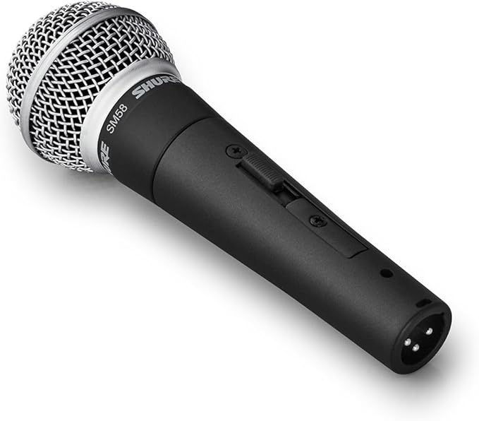 Shure SM58S Dynamic Vocal Microphone with On/Off Switch, Cardioid Pattern, Built-in Pop Filter, for Live & Studio Performance Mic for Singers, Speakers & Stage Use, Black