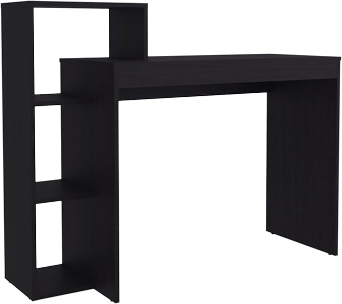 Wide Classic Writing Desk with 4 Side Open Shelves for a Bookcase and, Simple Work Top Surface, Modern Home Office Computer Desk. Generous Surface Area: Offers ample space for your computer, books,