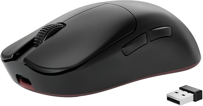 FELICON x AJAZZ AJ099 Wireless Gaming Mouse, 59g Lightweight Pixart Sensor PAW3311, 6 DPI up to 12K, 2.4G/USB-C Wired 200Hrs Battery Programmble Computer Mice for WIn/Mac/PS4/XBOX/Gamer/Office(Black)